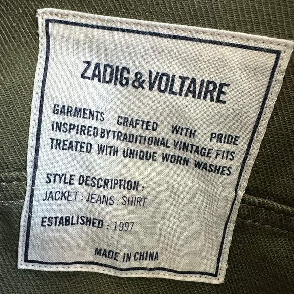 Zadig & Voltaire. Khaki cotton twill jacket / Jean Shirt - Picture 4 of 13